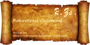 Rakovszky Zsigmond névjegykártya